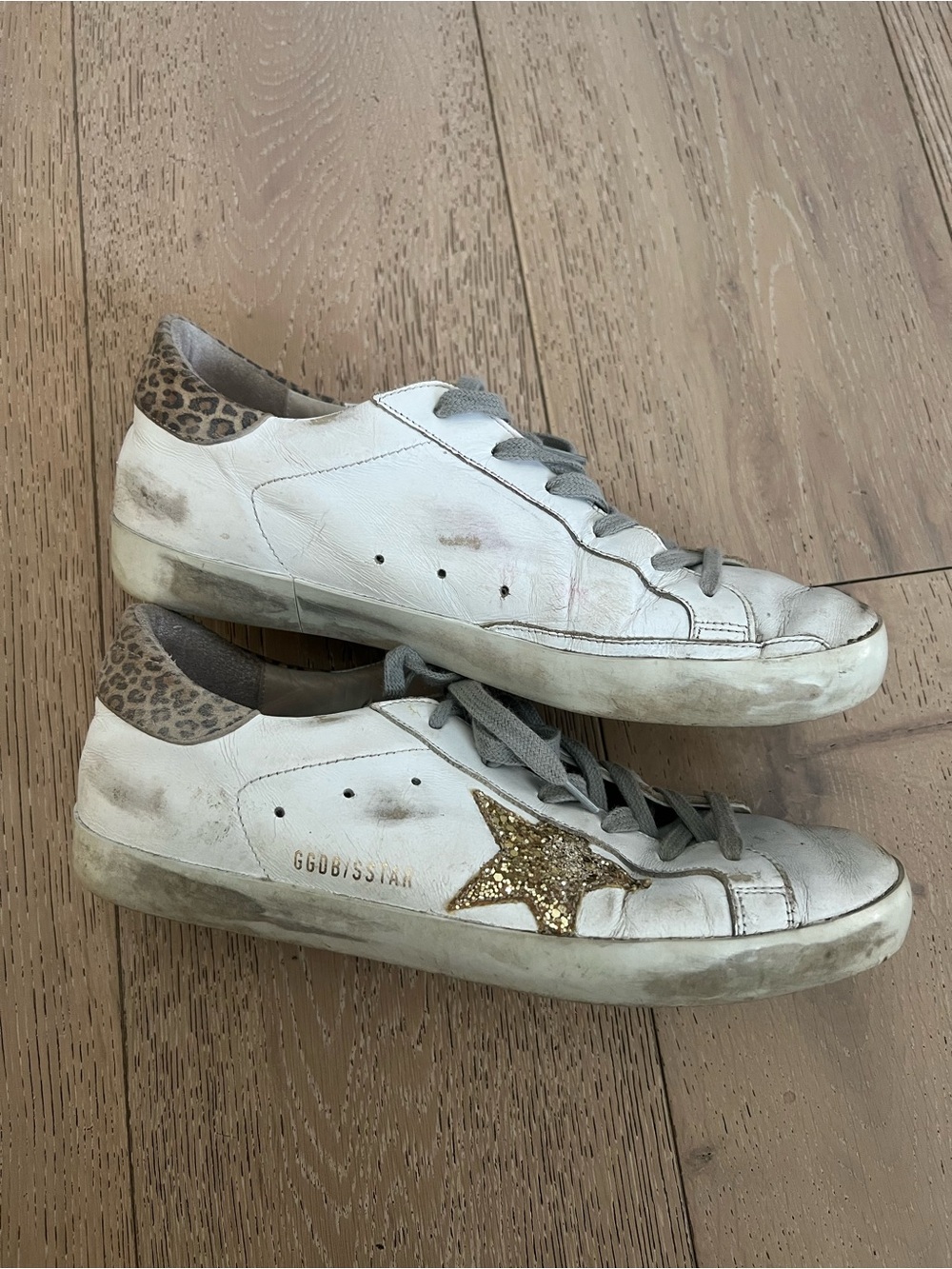 Golden Goose White Leather Sneakers with Gold Star - Picture 3 of 4